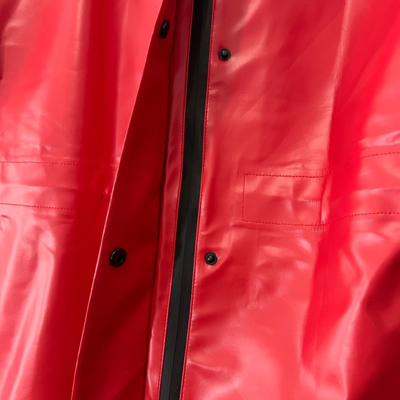 Hairbrella red women Rain Jacket, Waterproof, Satin-Lined Hood,size L - Picture 12 of 14